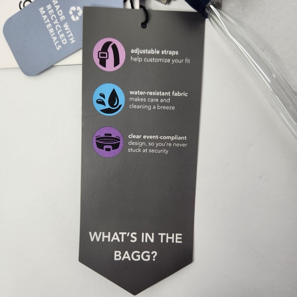 Baggallini Stadium Clear Bryant Crossbody Bag Navy - Picture 2 of 5